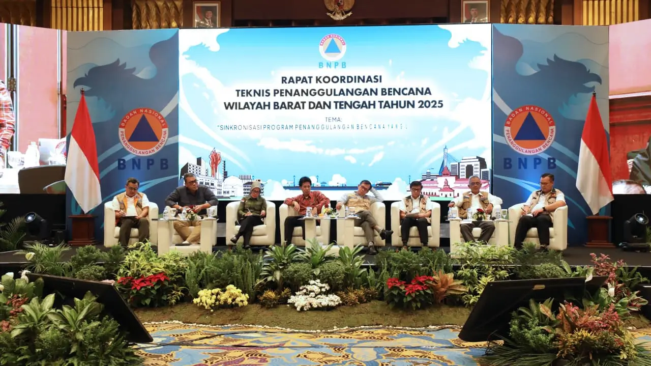 Rakortek Penanggulangan Bencana 2025 Wilayah Barat dan Tengah Resmi Ditutup di Bandung