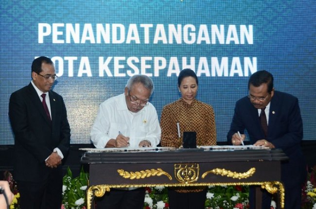 Kawal dan Amankan Pembangunan Infrastruktur, Tiga Menteri Teken MoU dengan Kejaksaan Agung