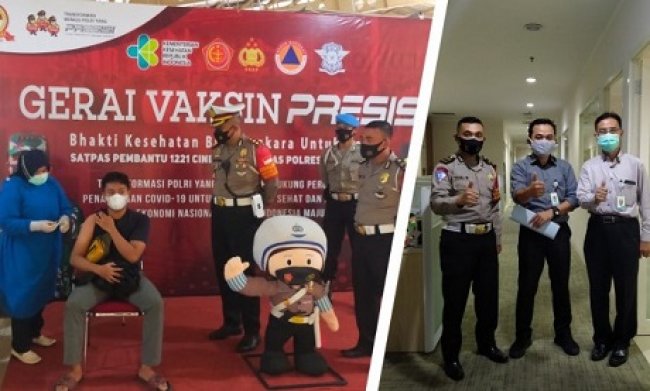 Serukan Warga ikut vaksinasi Masal di Masing-masing Satpas Pembantu 1221