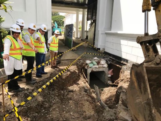 Minimalisir Risiko Banjir, Drainase di Kompleks Istana Diperbaiki