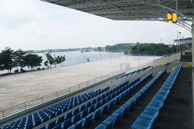 Kementerian PUPR Selesaikan Pembangunan Tribun Venue Voli Pantai di Palembang