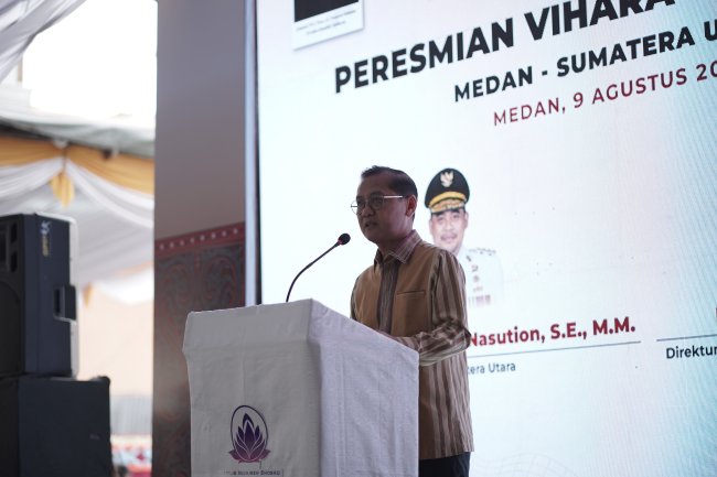 Dirjen Bimas Buddha dan Gubernur Sumut Resmikan Purna Pugar Vihara Vimalakirti Medan