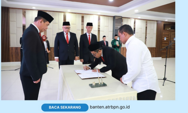 Kepala Kanwil BPN Banten Lantik Penilai Pertanahan Baru untuk Perkuat Layanan Jasa Properti