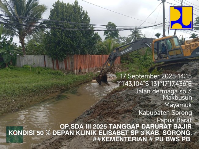 Update Penanganan Banjir Sorong, Kementerian PU Normalisasi Kanal Makbusun dan Sungai Klafma