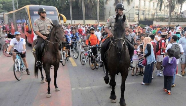 Polri Bundaran HI car free day Brigjen Pol Rachmat Mulyana