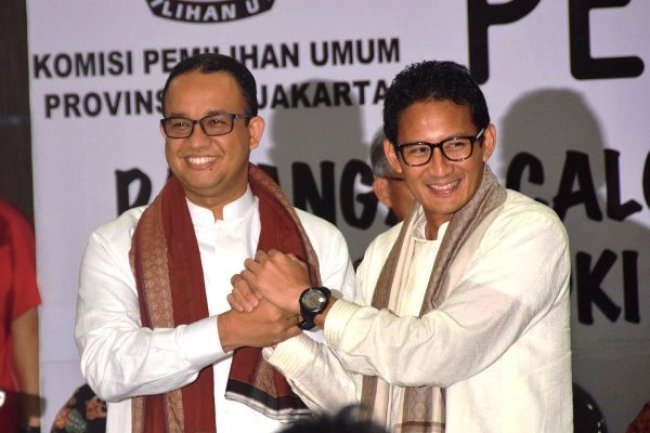 Anies Baswedan Sandiaga Uno pilgub jakarta